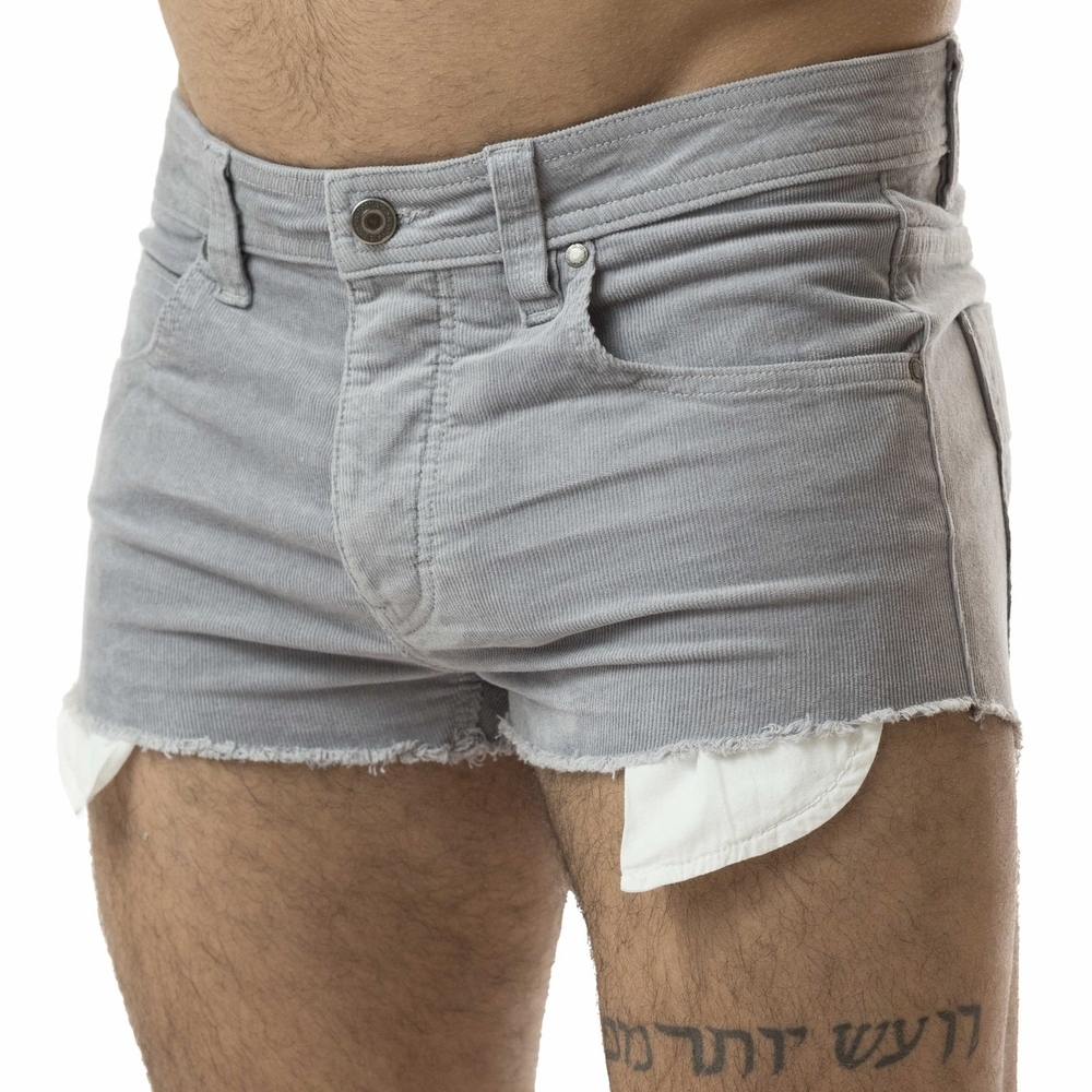 Men's Gray Corduroy Shorts